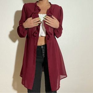 Cute flowy red cardigan